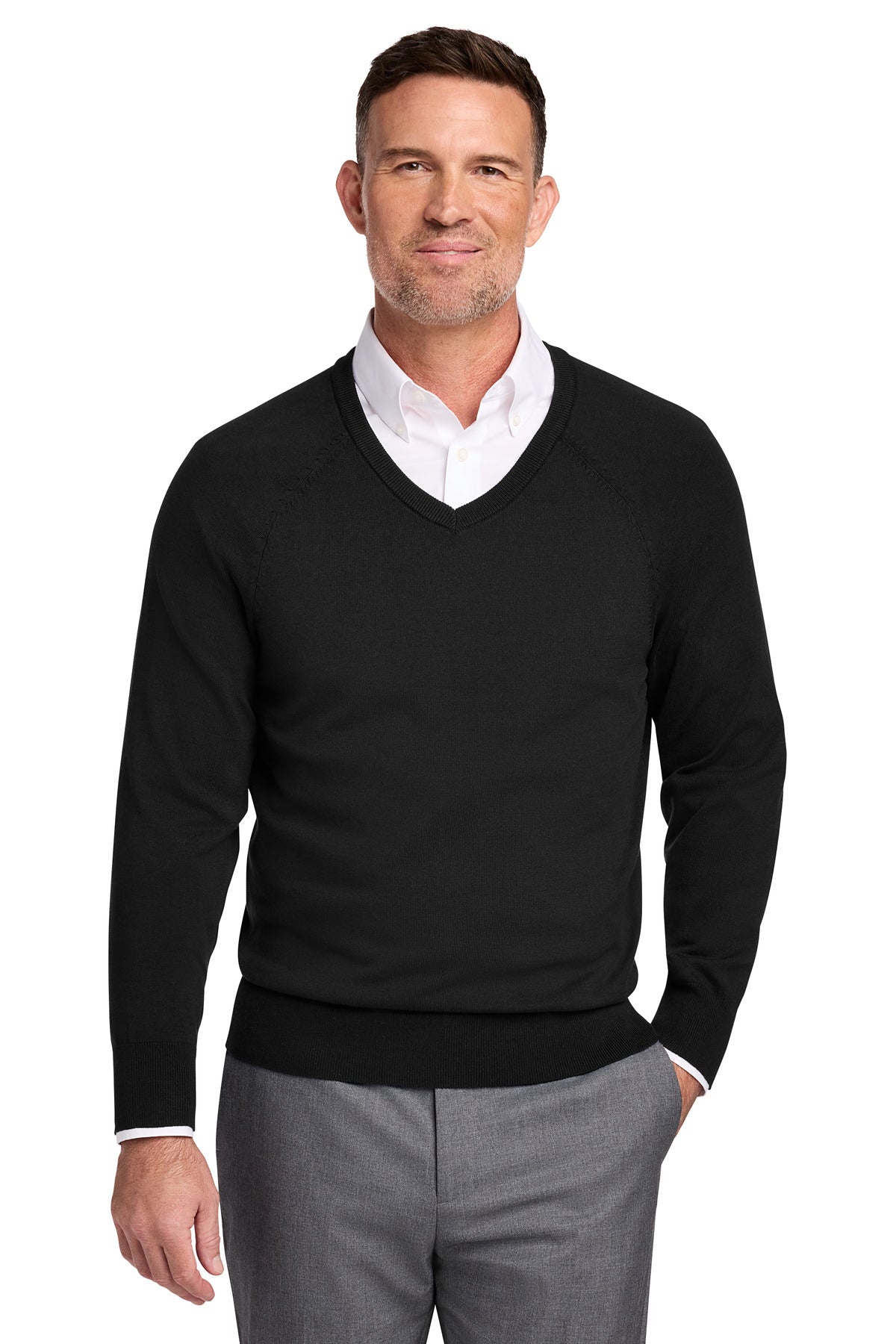 Brooks Brothers® Cotton Stretch V-Neck Sweater BB18400