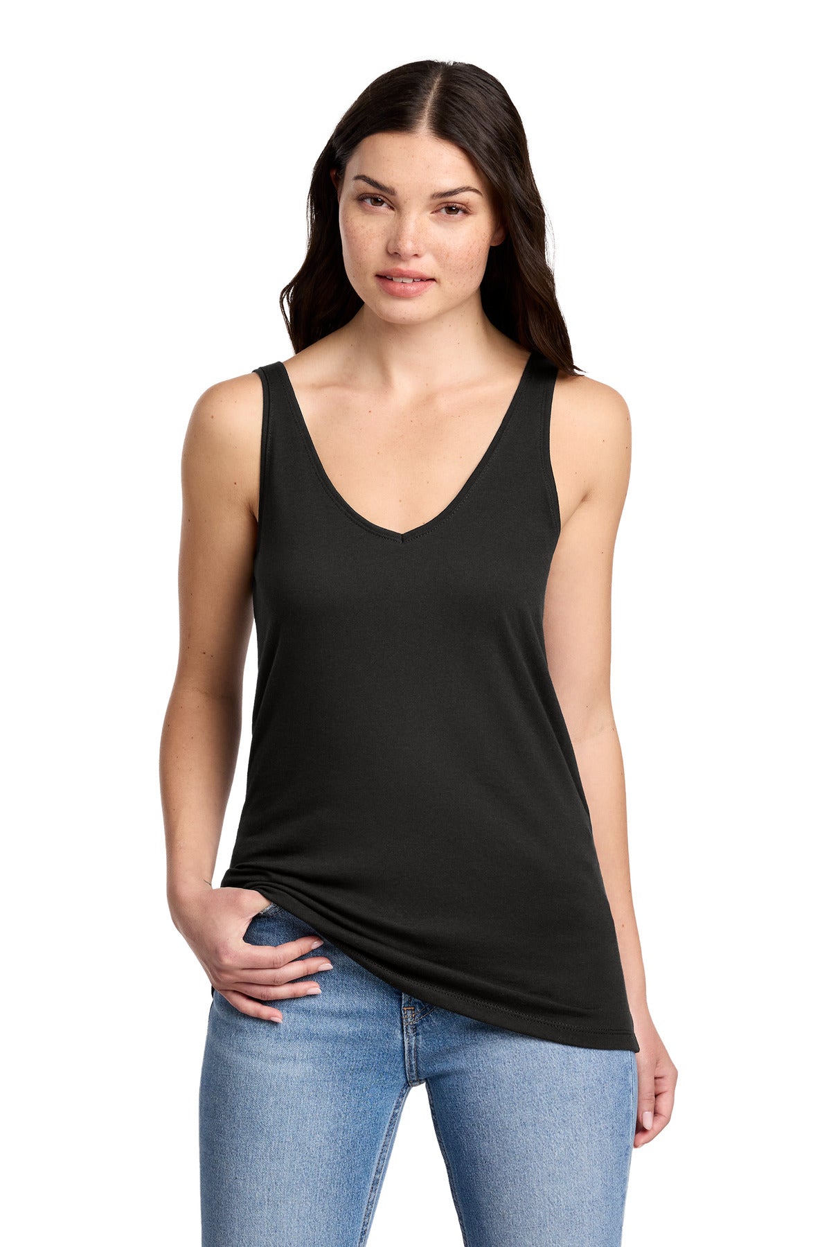 District® Women's Perfect Blend® CVC V-Neck Tank DT154
